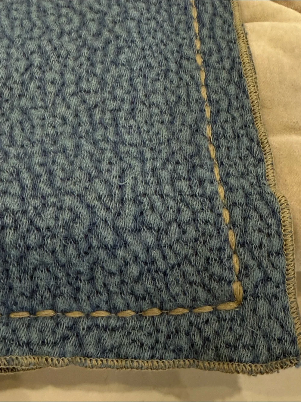 26”x26” smoke blue pillow cover with Contrast Stitching